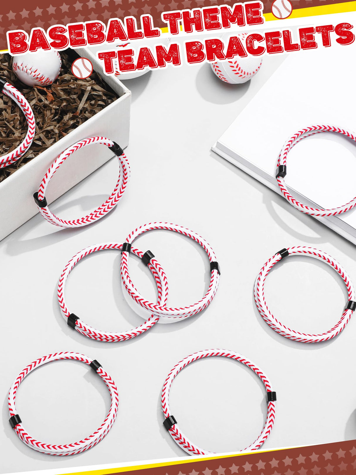 Liliaafar 12 Pcs Baseball Gifts Rope Bracelets