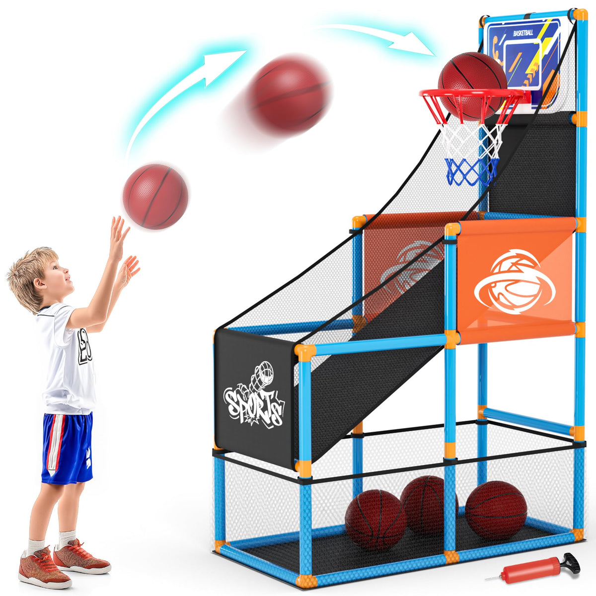Arcade Basketball Game Set Boy Toys Indoor Outdoor Kids Basketball Hoop