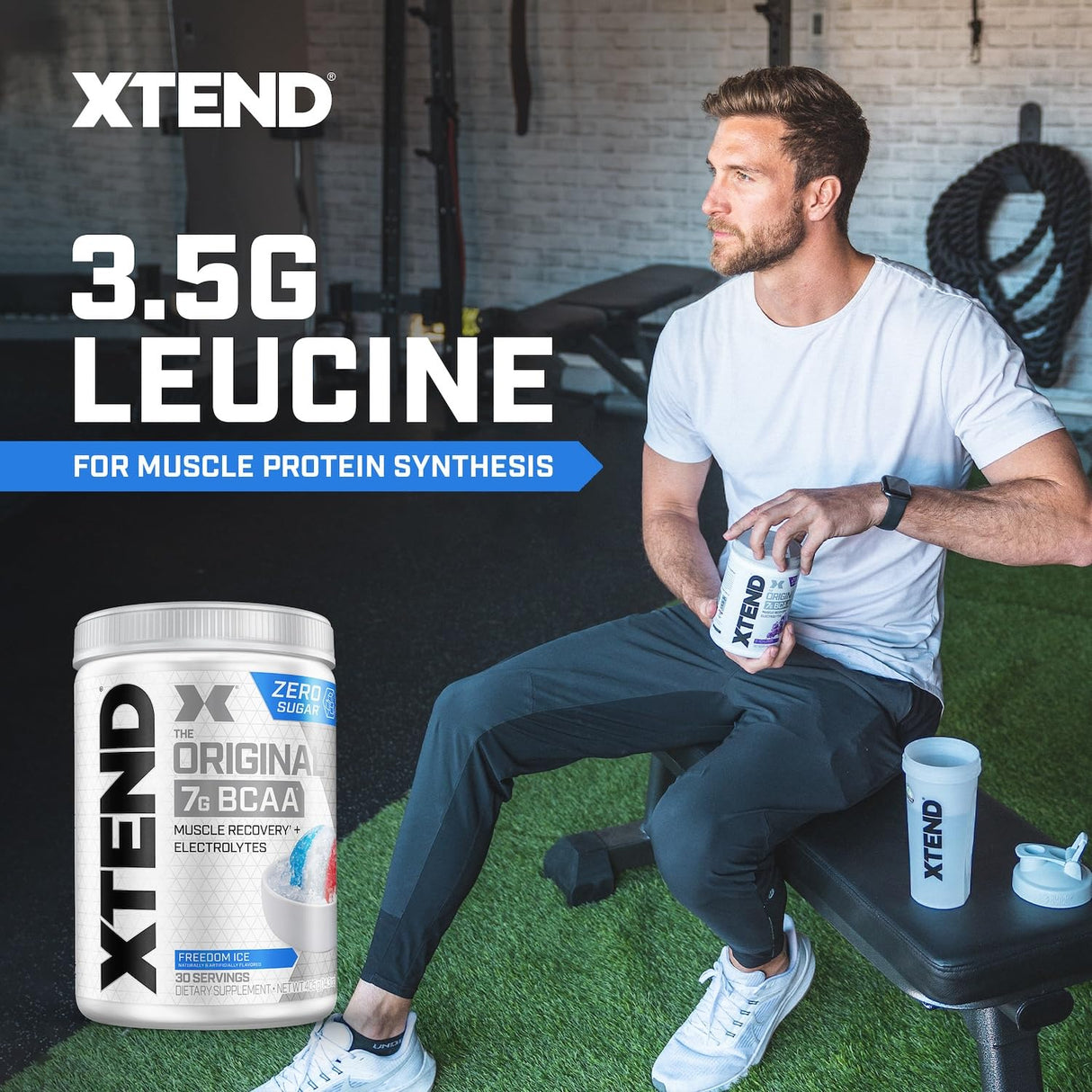 Xtend XTEND Original BCAA Powder 7g BCAA and 2.5g L-Glutamine, Sugar Free Post Workout Muscle Recovery Drink with Amino Acids for Men & Women, 30 Servings