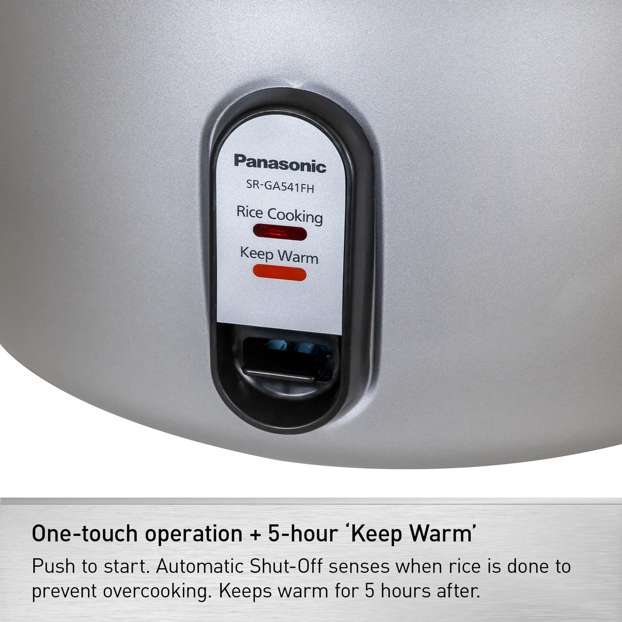 Panasonic Commercial Electric Rice Cooker, 120V Extra-Large Capacity 60-Cup (Cooked), 30-Cup (Uncooked) with One-Touch Operation - SR-GA541FH - Silver