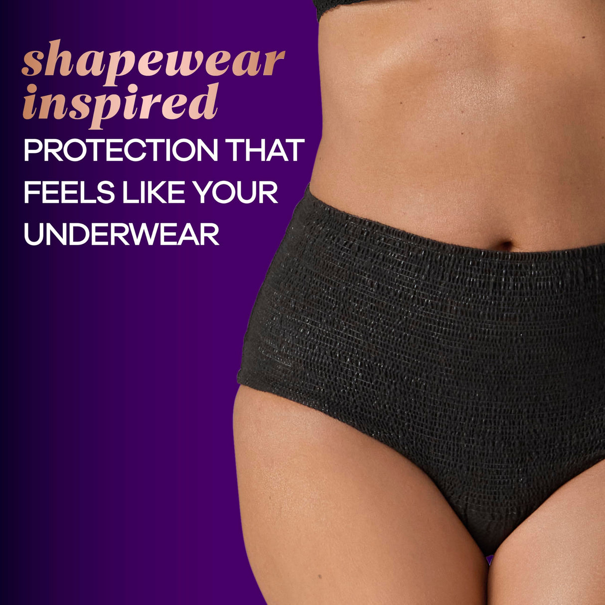 Always Discreet Boutique Incontinence and Postpartum Underwear for Women, Maximum Protection, Extra Large, Black, 16 Count