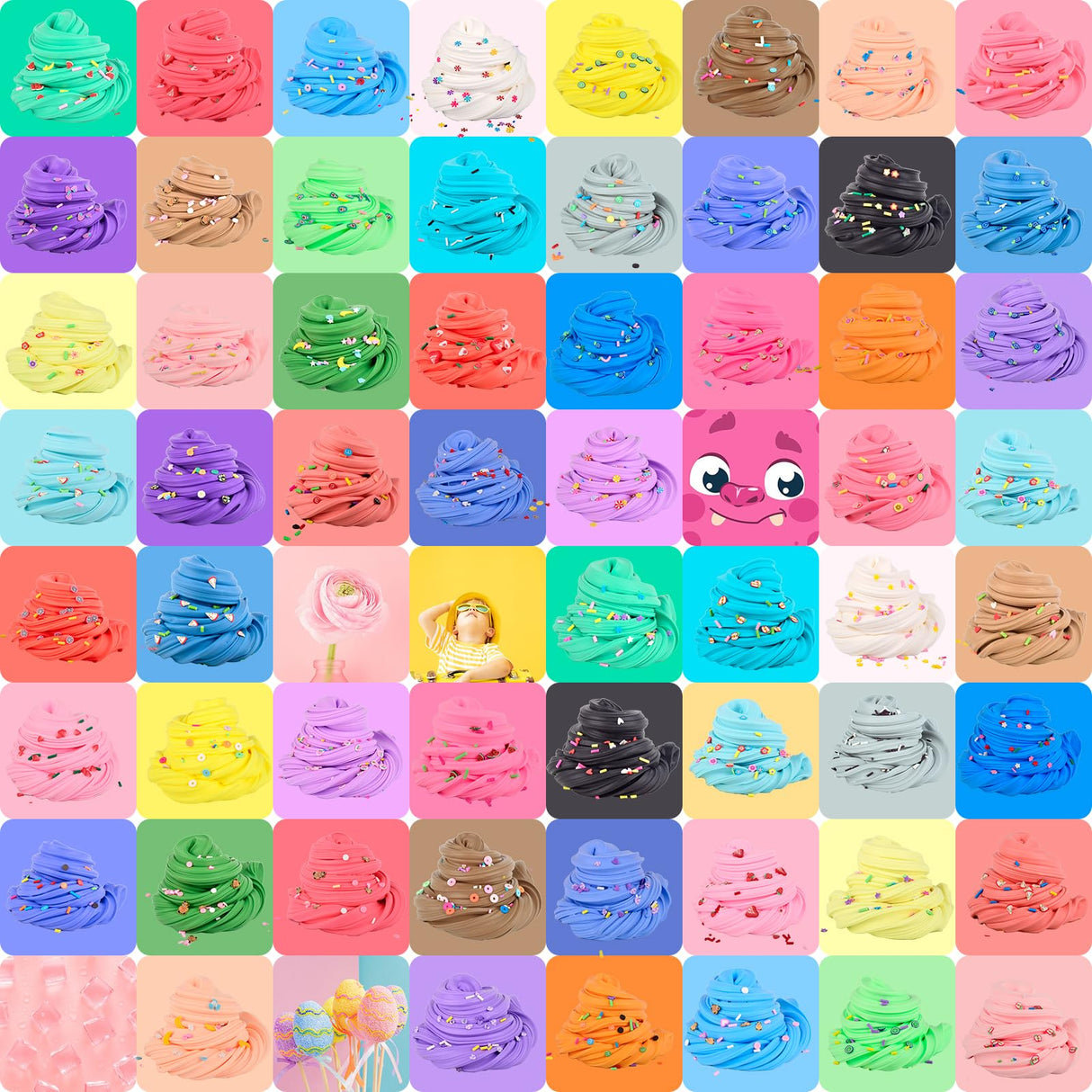 58 Pack Mini Slime kit,Butter Slime Party Favors, Slime Bulk Toy for Classroom Prizes, Christmas Stocking Stuffers, Goodie Bag Stuffers for Kids Boys Girls, Ideal Birthday Easter Filling Gifts