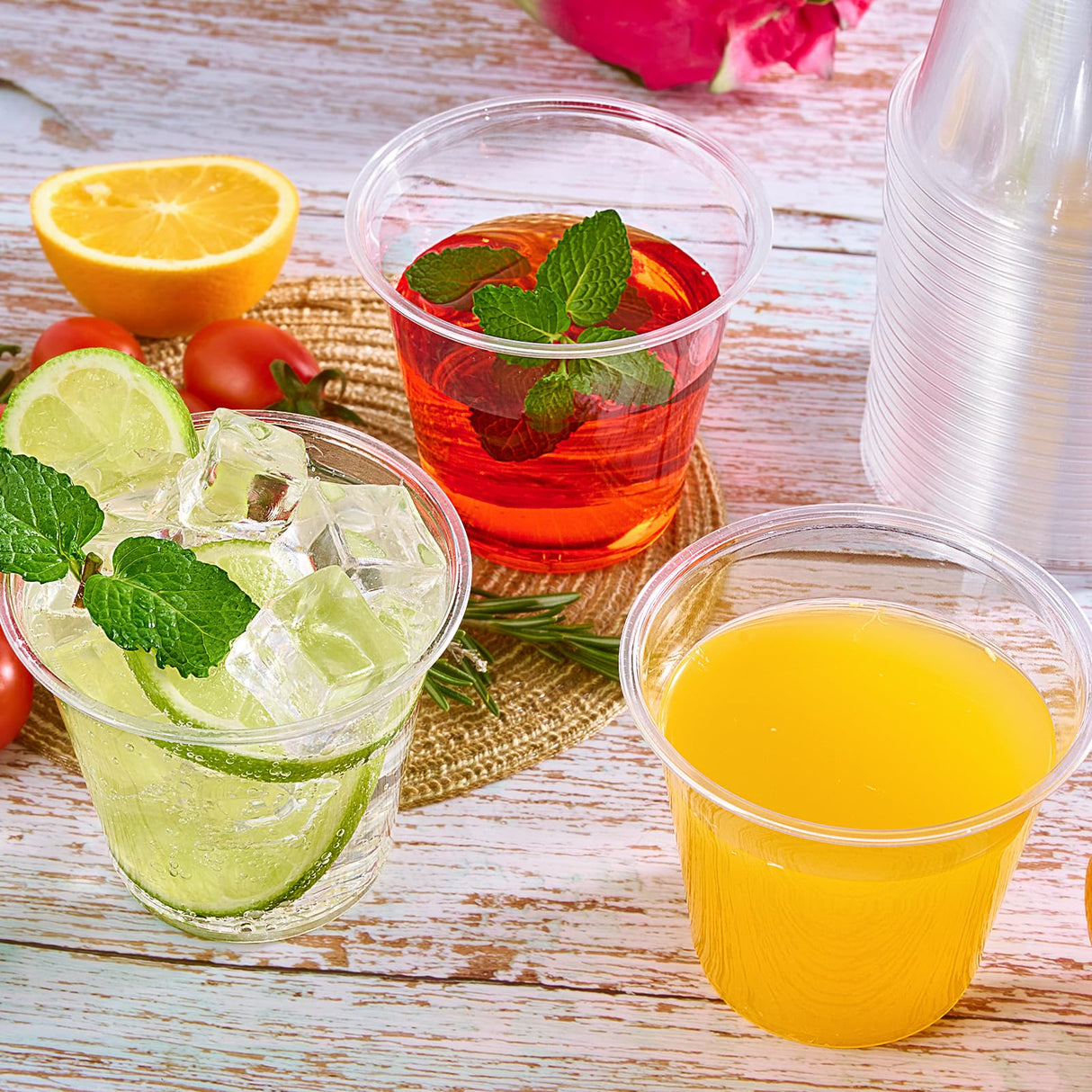 JOLLY CHEF 300 Pack Clear Plastic Cups, 9 oz Crystal Clear PET Party Cups, Classic Clear Disposable Wine Cups for Wedding, Thanksgiving, Birthday, Halloween, Christmas Party