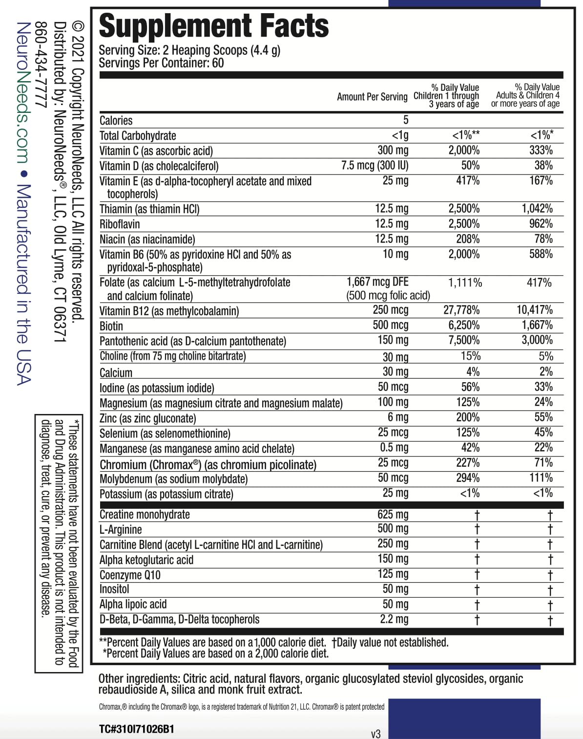 SpectrumNeeds® by NeuroNeeds – Comprehensive Nutritional Supplement with 33 Active Ingredients – Lemon Flavor
