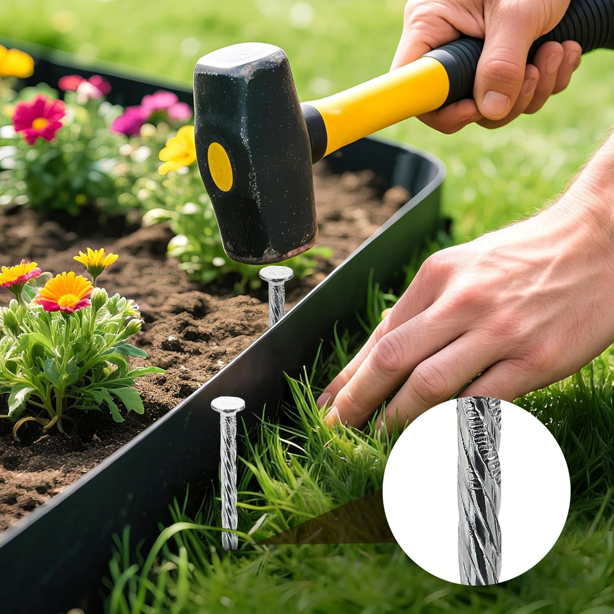 150 Pack 6 Inch Turf Nails for Artificial Grass Galvanized Metal Landscape Stakes Spiral Spikes for Weed Barrier, Garden Lawn Paver Edging, Securing Fences