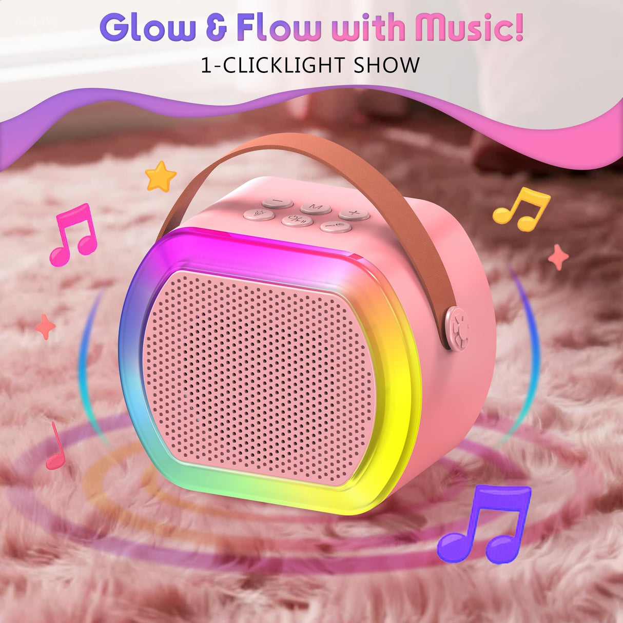 Reoslar Mini Karaoke Machine with 2 Wireless Microphones,2025 TOP Kids Portable Karaoke Machine for 3, 4, 5, 6, 7, 8, 9,10,11,12+Year Old, Best Birthday Christmas Toy Gift-Kids' Instrument