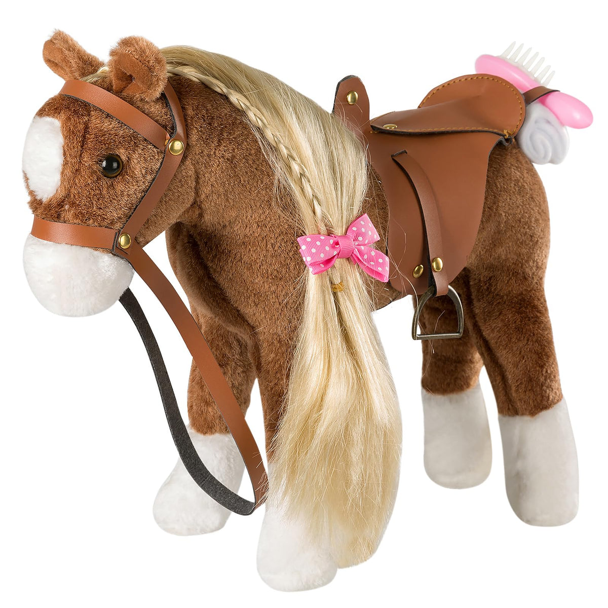 HollyHOME Horse Stuffed Animal,Horse Toys for Girls, Brown Pony, 11"