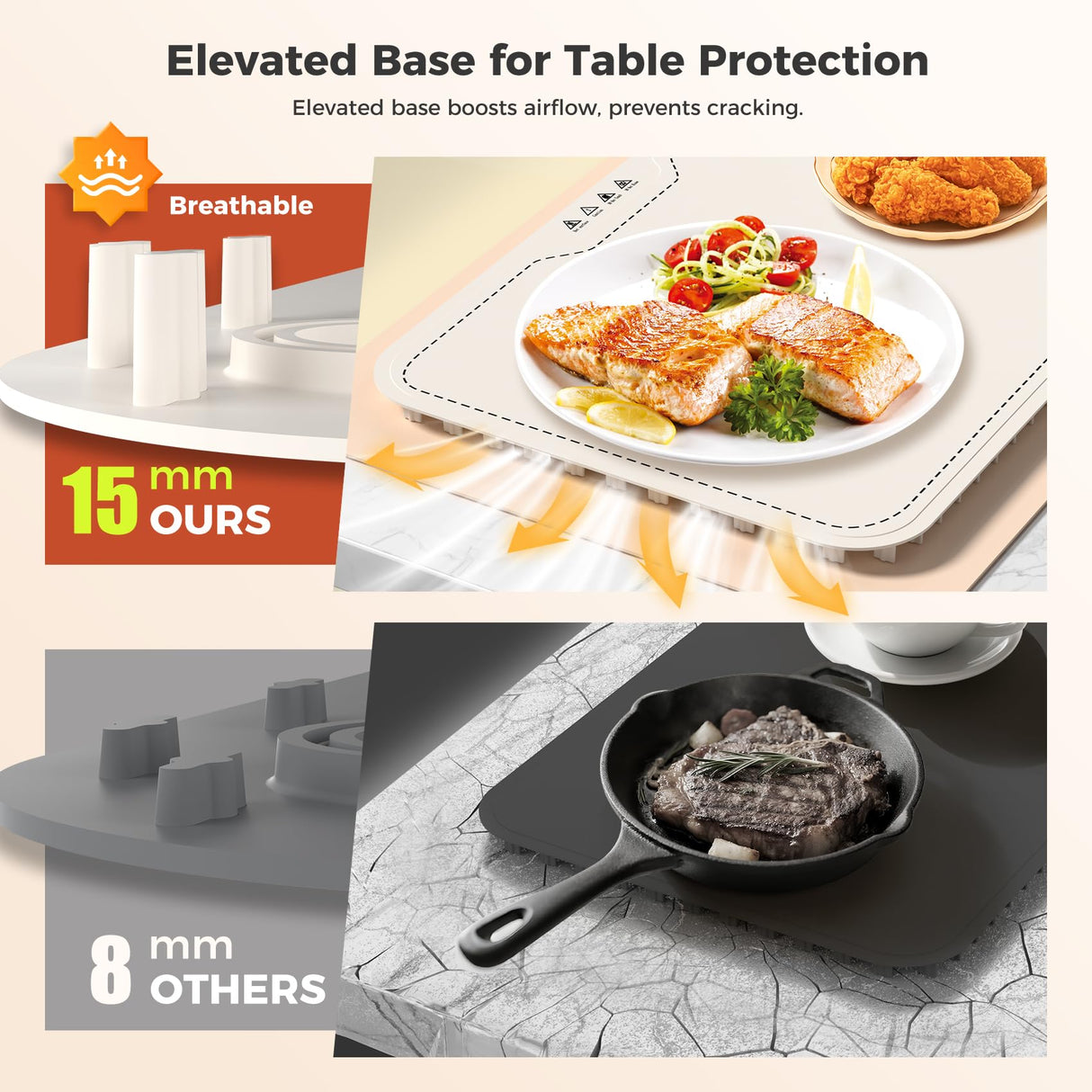 Food Warming Mat, Electric Warming Tray with 9 Temp Levels & Auto Shut-Off, Full Surface Heating, Foldable Warmers Heating Pad for Parties, Perfect for Home and Buffet Use