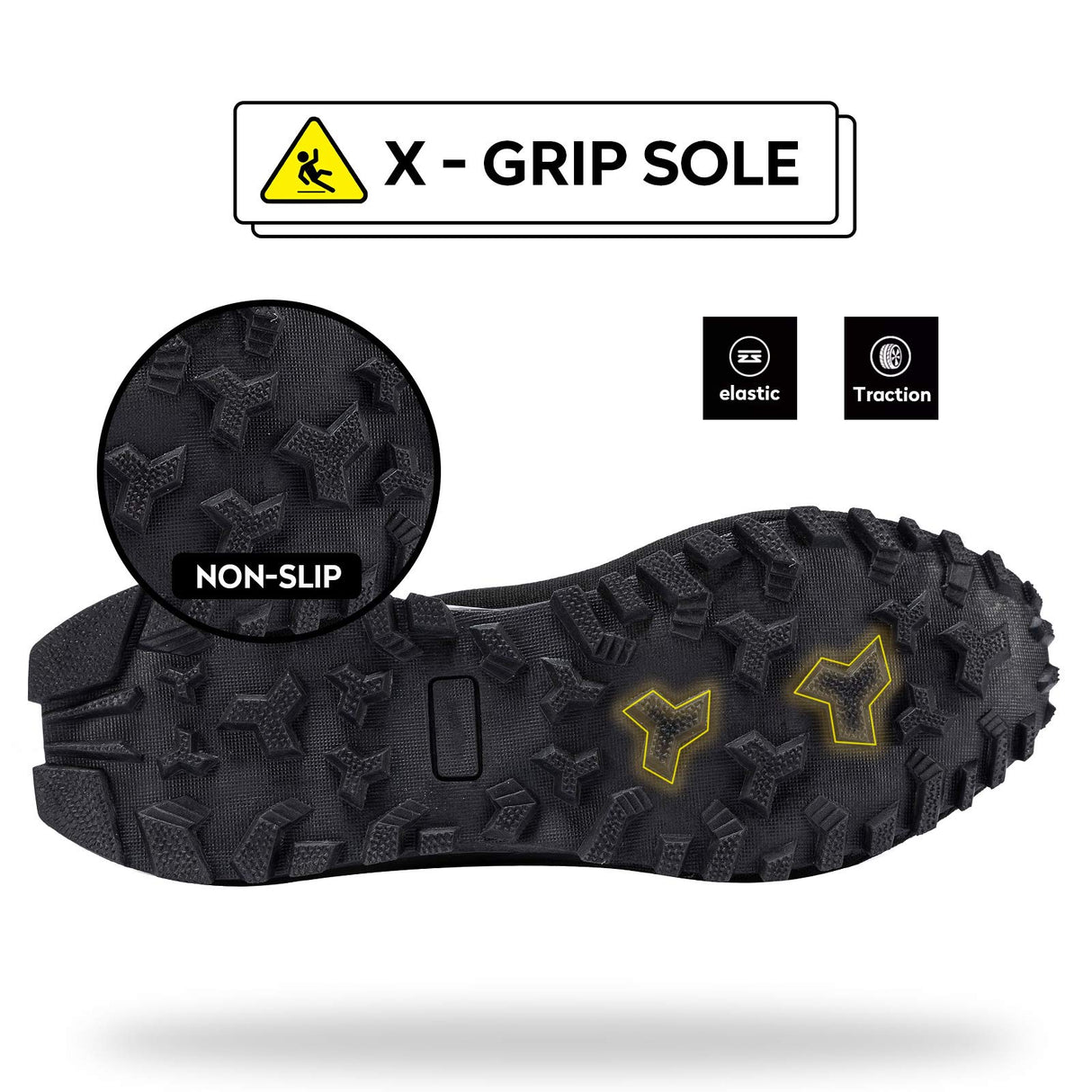 Kricely Men's Trail Running Shoes Fashion Hiking Sneakers for Men Tennis Cross Training Shoe Black Non-Slip Walking Footwear Size 7.5