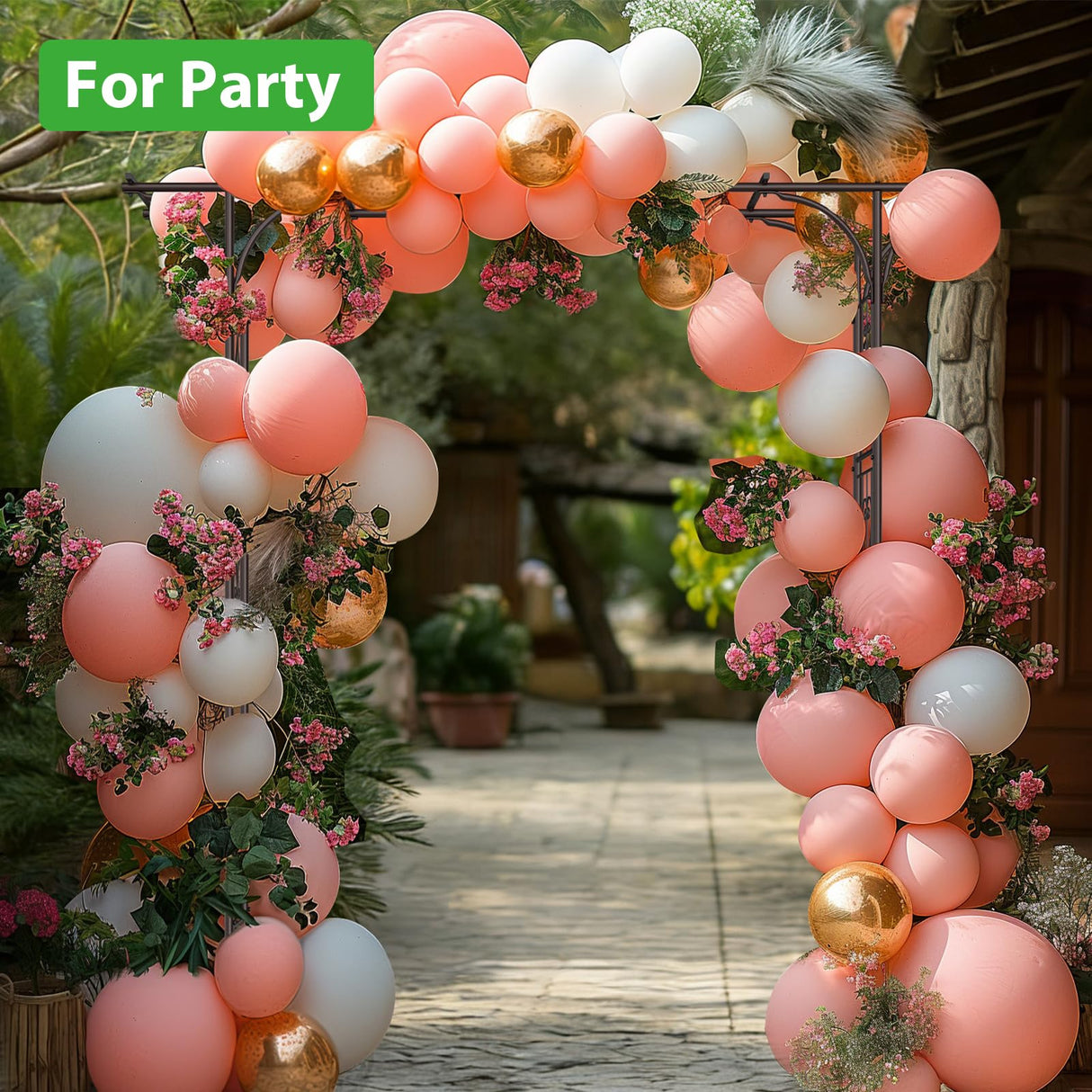 87in Garden Arbor Metal Arch Trellis for Climbing Plants Outdoor Wedding