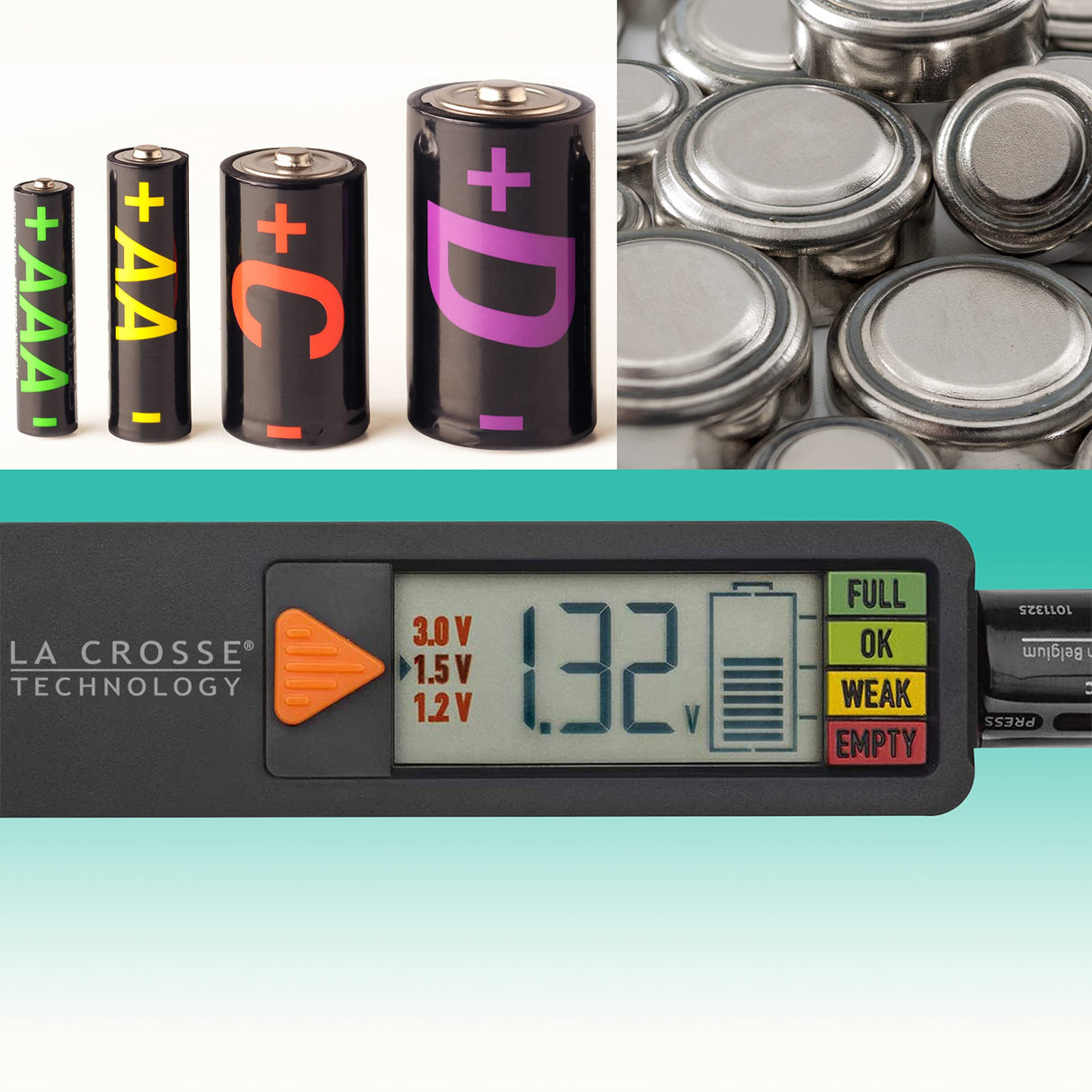 La Crosse 911-65557-INT Portable Digital Battery Tester,Black