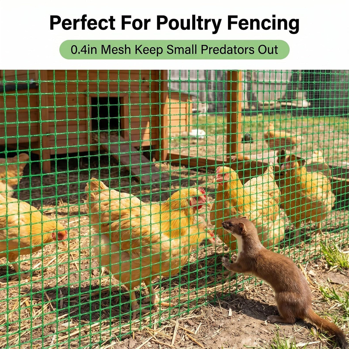 Tilvex 6.6x100ft Plastic Mesh Fencing,0.4in Mesh Deer Fence