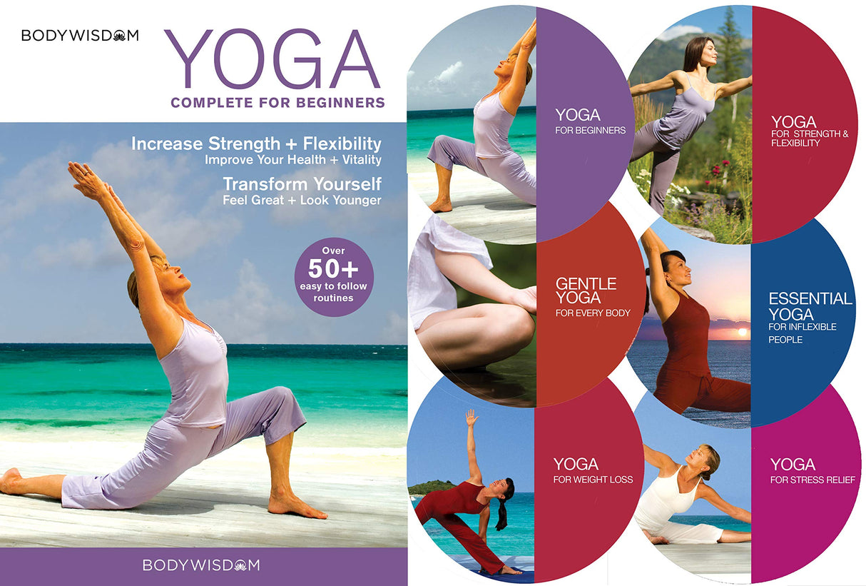 Yoga for Beginners Deluxe 6 DVD Set: 8 Yoga Video Routines for Beginners. Includes Gentle Yoga Workouts to Increase Strength & Flexibility