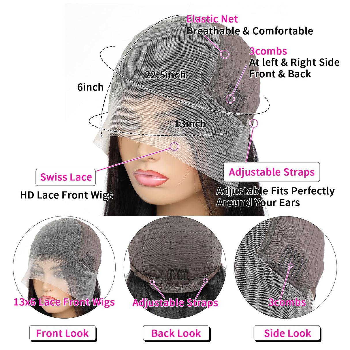 30 Inch Deep Wave Lace Front Wigs Human Hair 250 Density 13x6 HD Lace Frontal Wigs Human Hair Pre Plucked Deep Curly Glueless Human Hair Wigs for Women