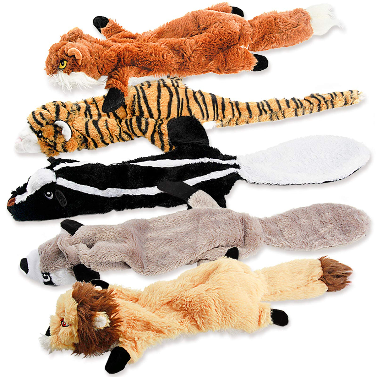 Dog Squeaky Chew Toys No Stuffing Soft Plush for Small Medium Large Breed