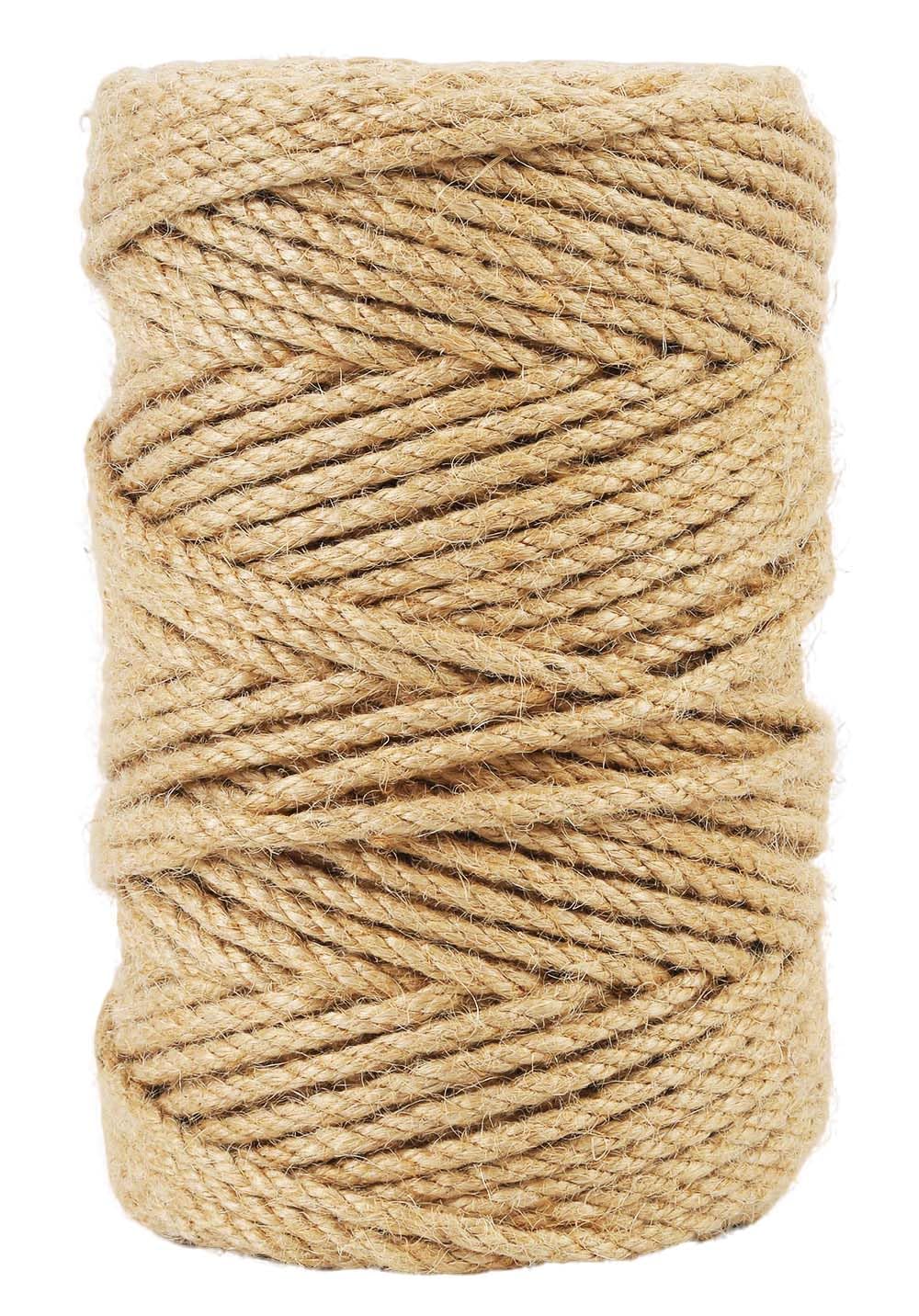 Radix Rope Natural Jute Twine, 5MM x 328FT Jute Rope Roll, Heavy Duty Thick Twine for Cat Scratching Post, Bundling, Gardening and DIY Crafts