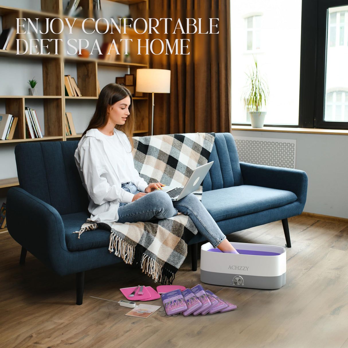 Achzzy Paraffin Wax Machine for Hands and Feet, 4000ml Paraffin Bath, Paraffin Wax Warmer with Refills, Nourishing and Moisturizing, Professional-Grade Spa Treatment for Soft and Smooth Skin