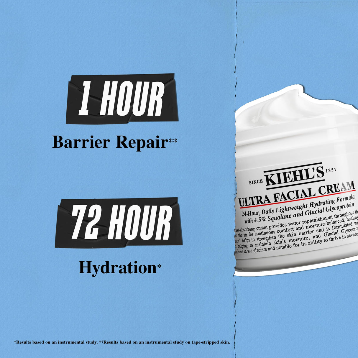 Kiehl's Ultra Facial Cream, with 4.5% Squalane to Strengthen Skin's Moisture Barrier, Skin Feels Softer and Smoother, Long-Lasting Hydration, Easy and Fast-Absorbing, All Skin Types - 4.2 fl oz