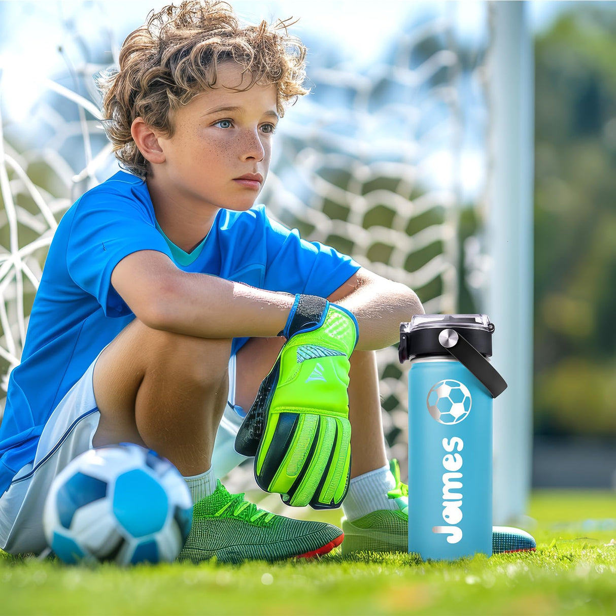 Pozetazas Personalized Water Bottles for Kids, Custom 18 oz Water Bottle for School with Engraved Name, Stainless Steel Tumbler for Kids with Straw, Birthday Christmas Gifts for Girls Boys