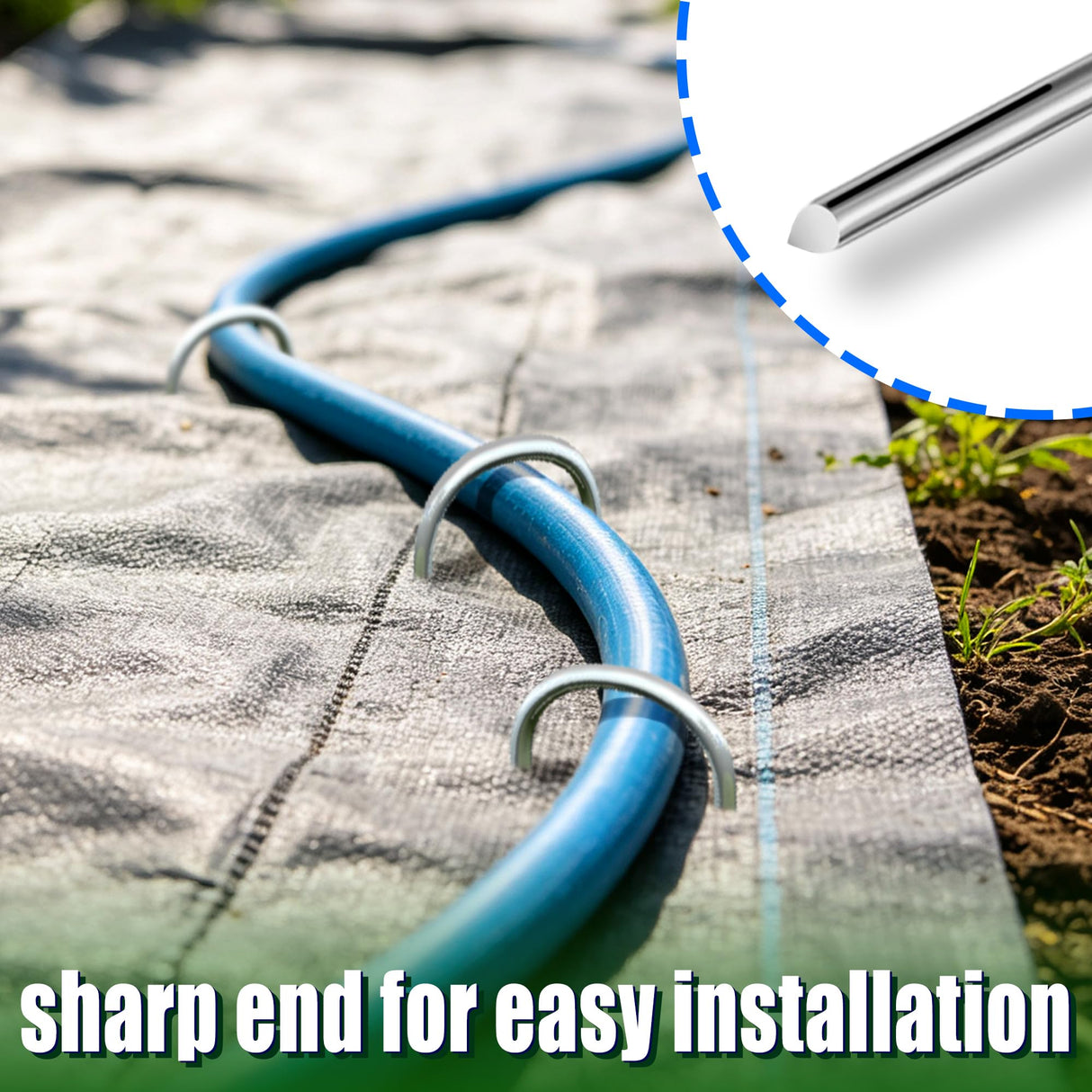 ToolTide 100 Pack 6 Inch U Shaped Garden Stakes Drip Irrigation Stakes