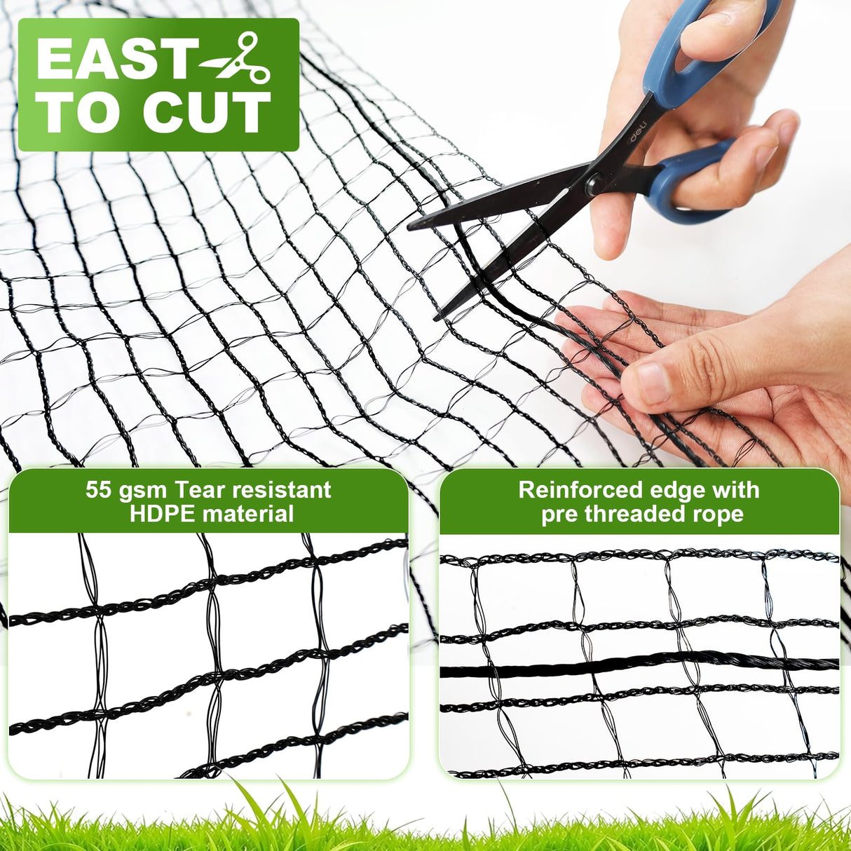 4x100FT Deer Fence Netting for Garden, 55GSM Plastic Mesh Temporary Fence