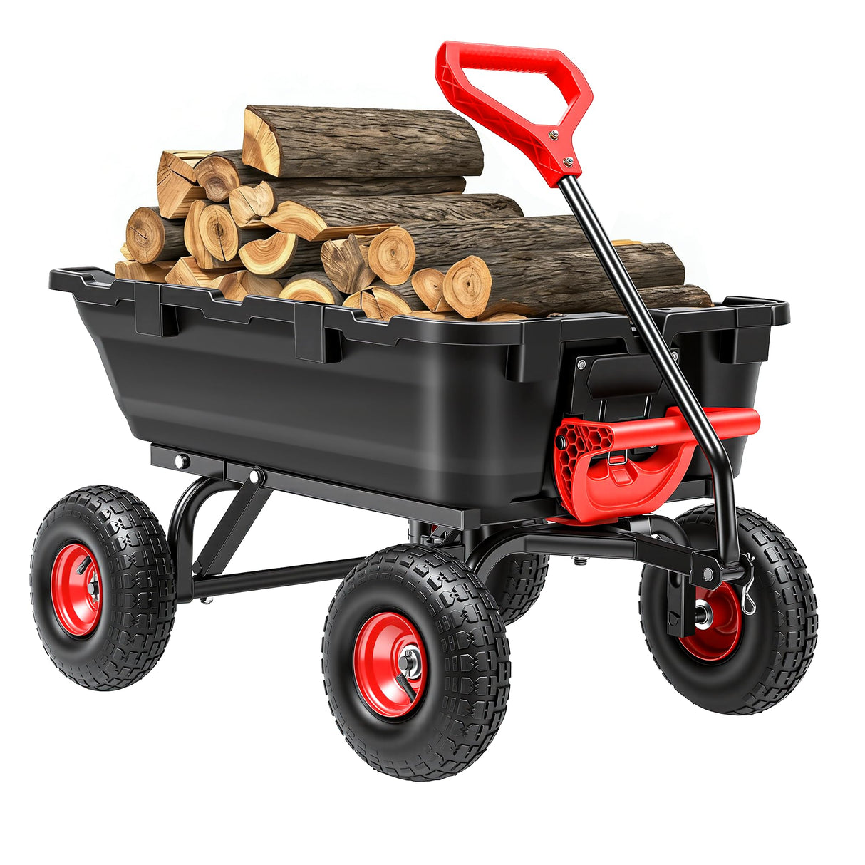 Autodaya Garden Dump Cart Wagon 900 Lbs, Heavy Duty Yard Wheelbarrow