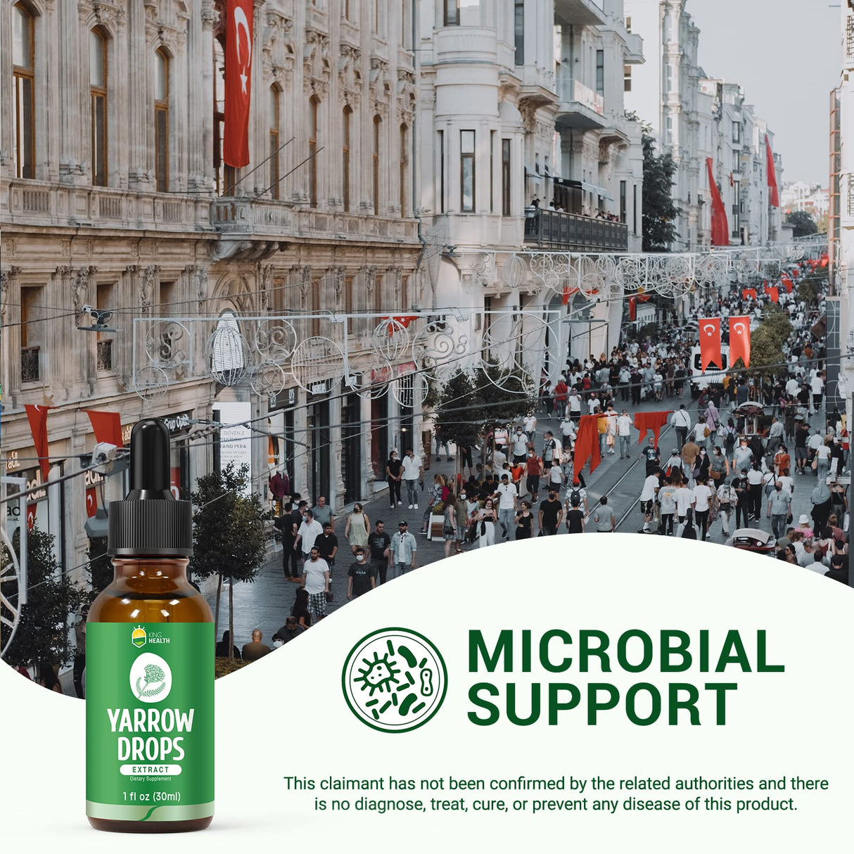 Yarrow Herb Tincture, Organic Yarrow Extract Liquid, 98% Absorption, Vegan, Gluten Free, Non-GMO, Alcohol Free- 1 Fl Oz