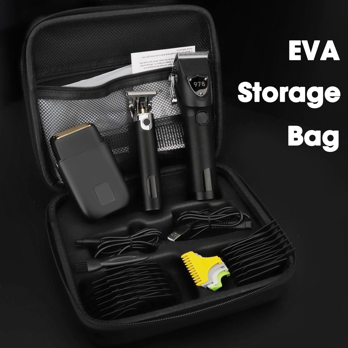 Lanumi Professional Hair Clippers Electric Razor Shavers Men 3 Piece Set Rechargeable Clippers and Trimmers Beard Trimmer Barber Kit with Travel Case Clippers for Hair Cutting Gifts for him