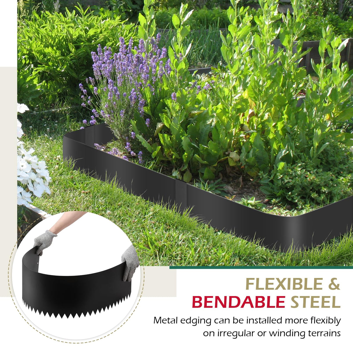 Dyna-Living 40 x 6 Inch Metal Edging for Landscaping 6 Pack Garden Edging