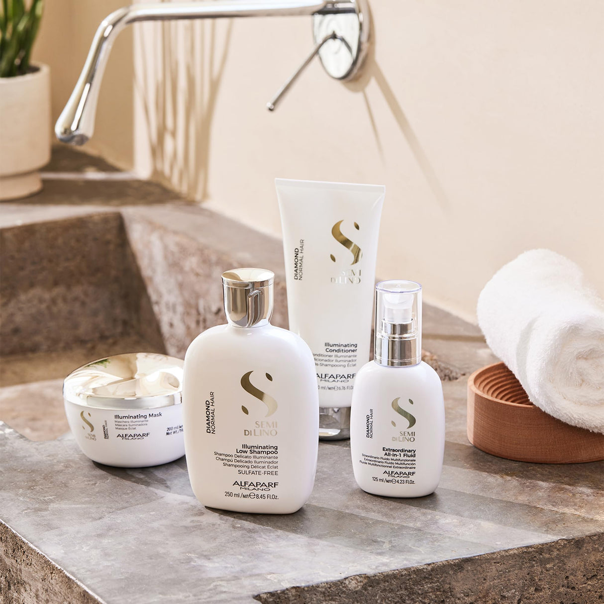 Alfaparf Milano Semi Di Lino Diamond Illuminating Conditioner - Moisturizing Conditioner For Normal and Color Treated Hair - Sulfate & Paraben Free Professional Hair Care (33.8 oz)