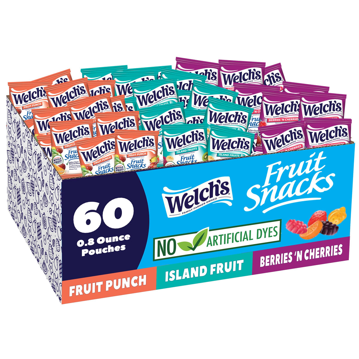 Welch's Fruit Snacks Variety Pack, Kids Snacks, 0.8 oz, 60 Ct