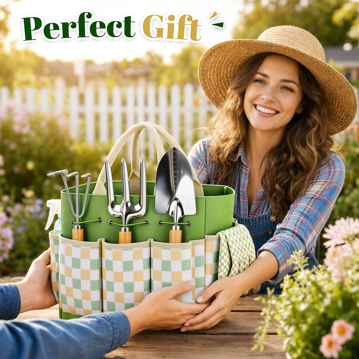 Gardening Tool Set, 9-Piece Heavy Duty with Durable Tote Bag, Ergonomic Rust-Resistant Garden Tools, Ideal Gardening Kit Gifts for Women, Gardener, Beginning Gardener