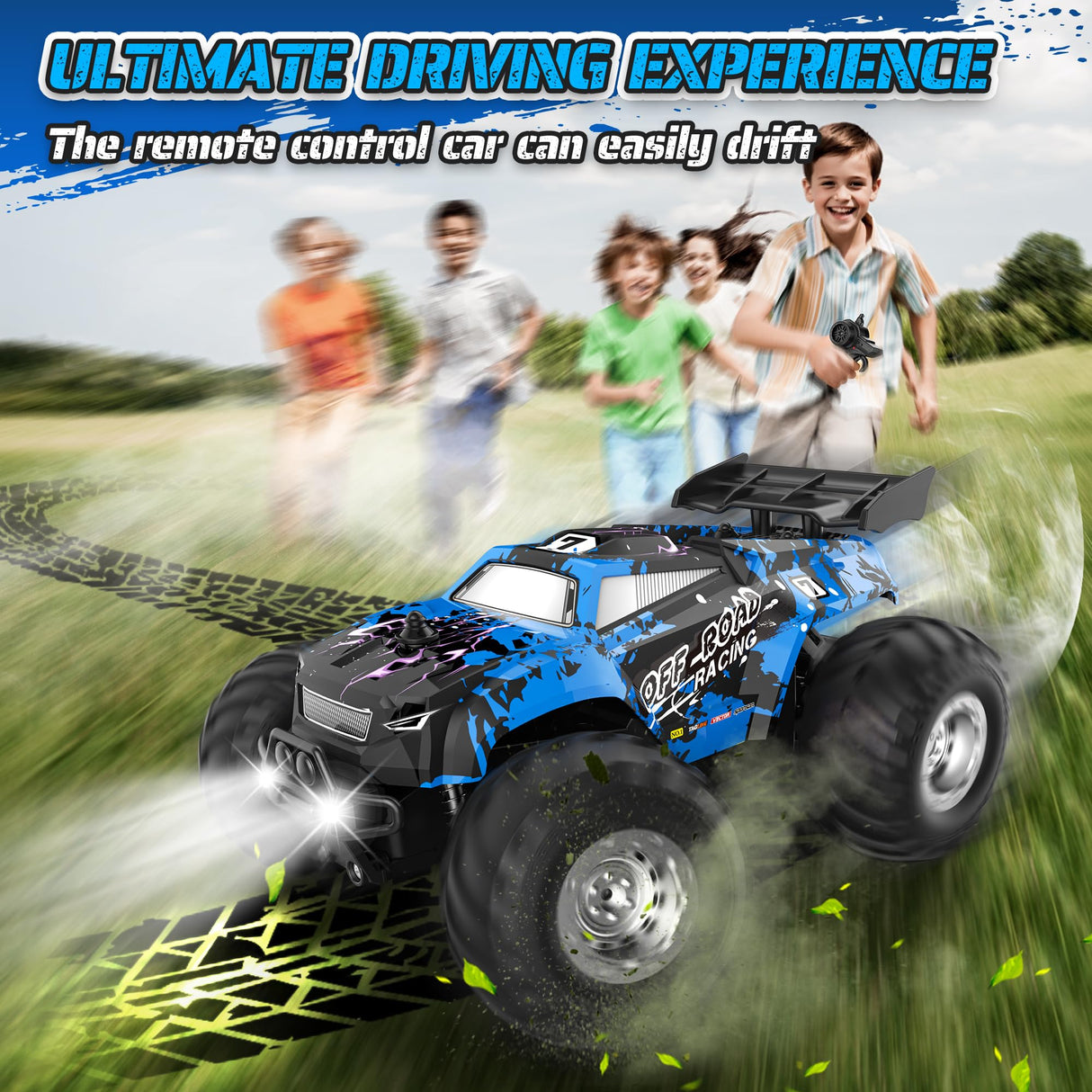 Barlisam Remote Control Car for boys 4-7, All-terrain Remote Control Truck for Boys 8-12, Headlight, 1:20, 10KM/H, 2.4GHZ, Speed-friendly, Sturdy, Rechargeable RC Cars for Christmas, Beginner, Kids 6+