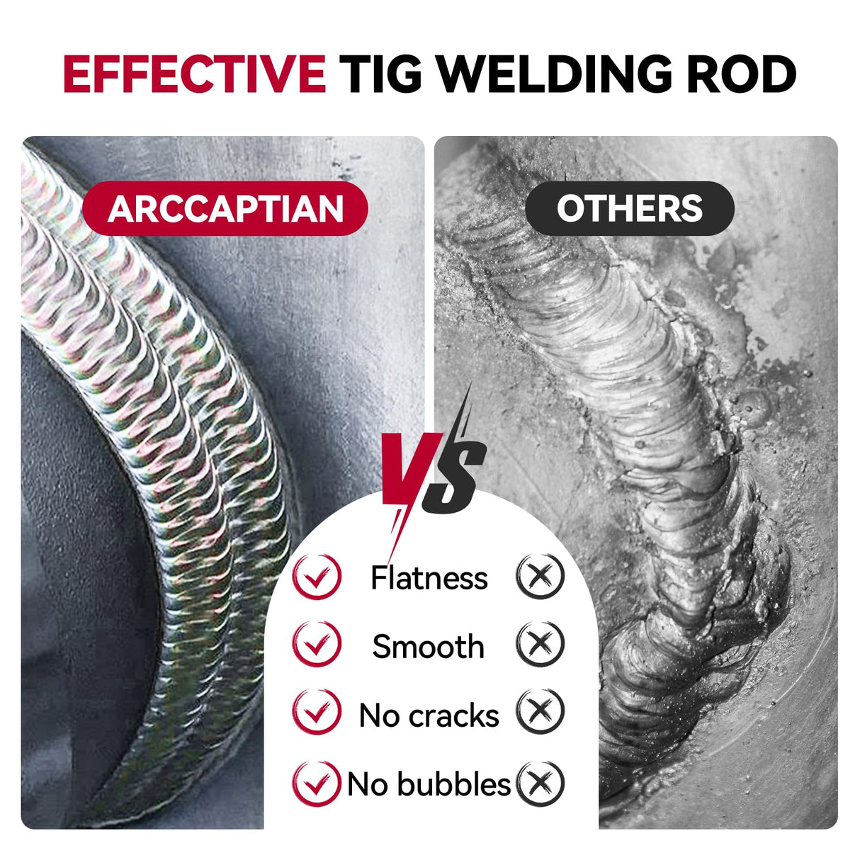 ARCCAPTAIN Mild Steel TIG Welding Rod ER70S-6, Welding Wire Filler Rod, 1/16" X 16", 5LB