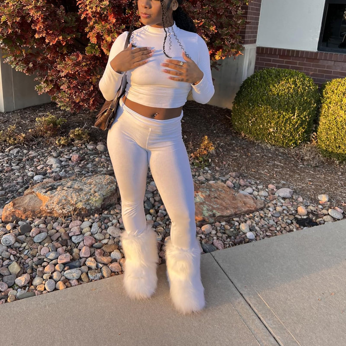 Faux Fur Fluffy Crafts Fabric 23.6x59 inch White, Long Pile Shaggy Fur Fabric for Costume, Halloween Decoration, Home Sewing, Craft Arts Supply, Upholstery, Christmas Plush Furry Material