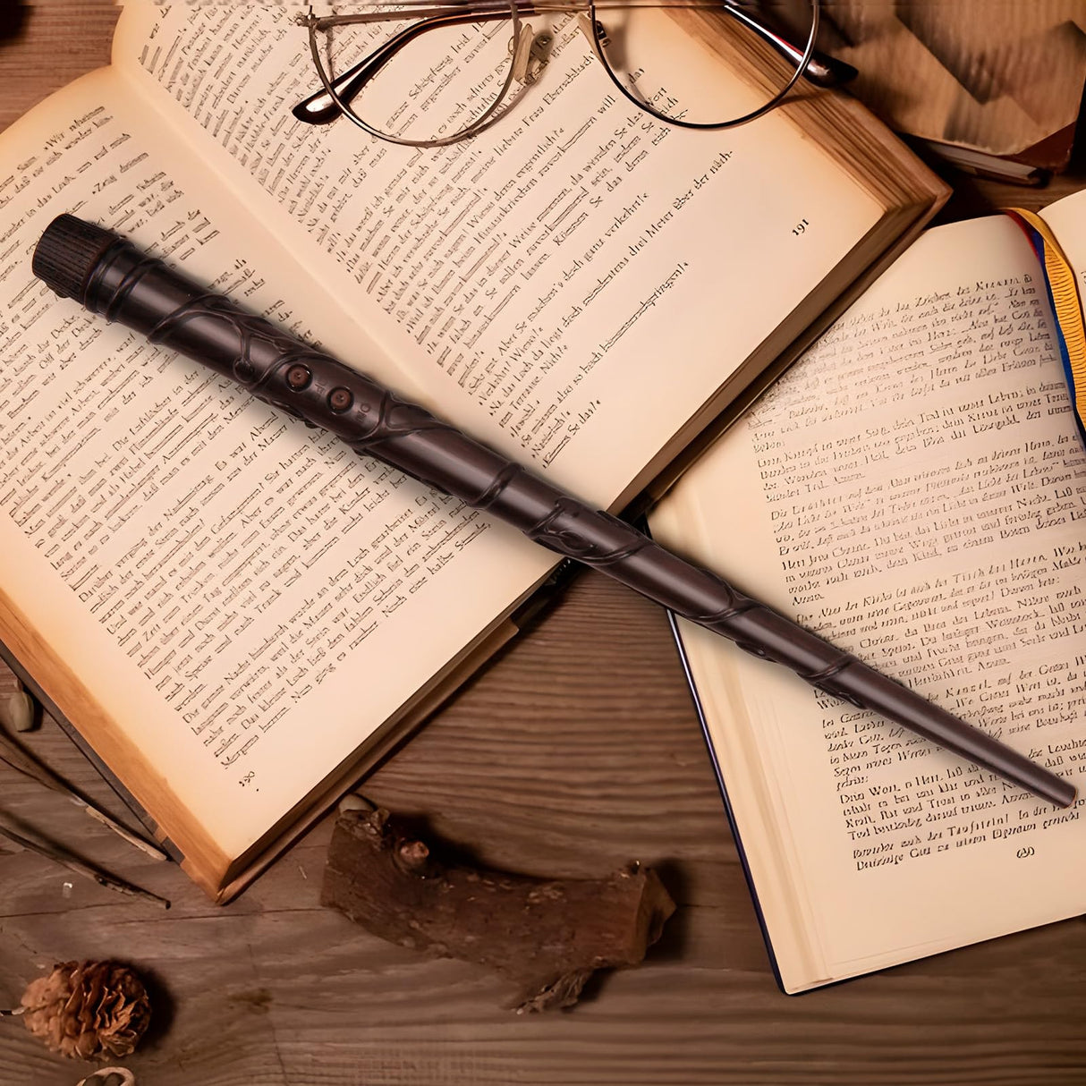 Halloween Decorations - Floating Candles with Wand - 12 Pcs Magic Flickering Warm Light Flameless Floating LED Candle Christmas Decor - Stocking Stuffers for Indoor Classroom Bedroom Party