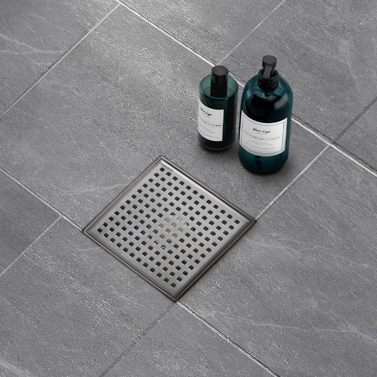 Square Floor Drain - Vancoco Bathroom Floor Drainer Anti-odor Anti-clogging Shower Floor Drain with Removable Straine(150 * 150mm)