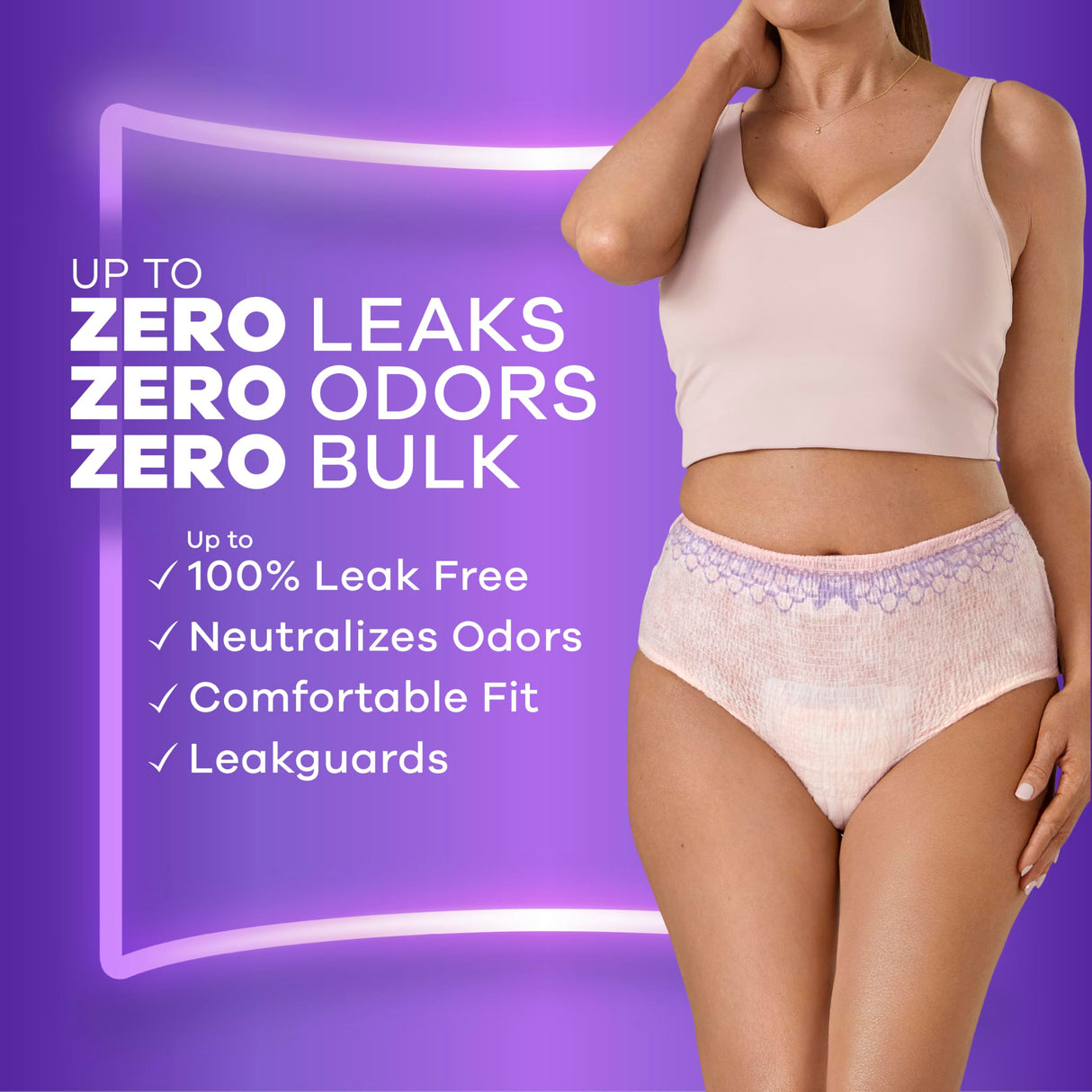 Always Discreet Adult Incontinence Underwear for Women and Postpartum Underwear, Extra Large, Up to 100% Bladder Leak Protection, 64 Count (2 Packs of 32)