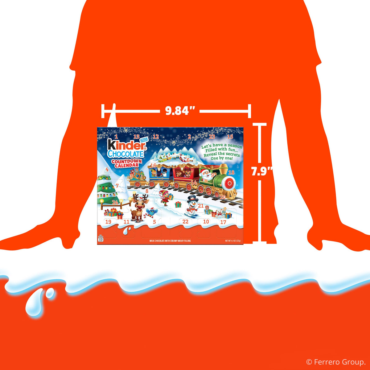 Kinder Chocolate Countdown 2026 Advent Calendar, 2 Pack, Holiday gift for all, Contains Nut, 24 Pieces, 8.8 oz