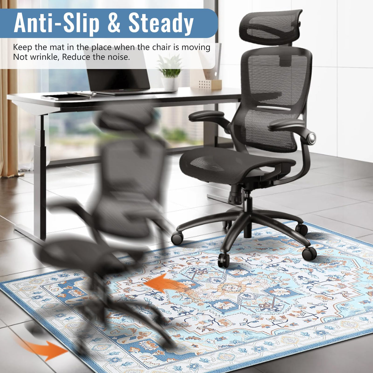 Office Chair Mat,36’’ X 48’’ Chair Mats with Non-Slip Backing,Modern Desk Chair Mat,Offices Chair Mats for Hardwood Floor,Office Rug Easy to Move,Floor Mat for Offices Chair Cleaned Easily