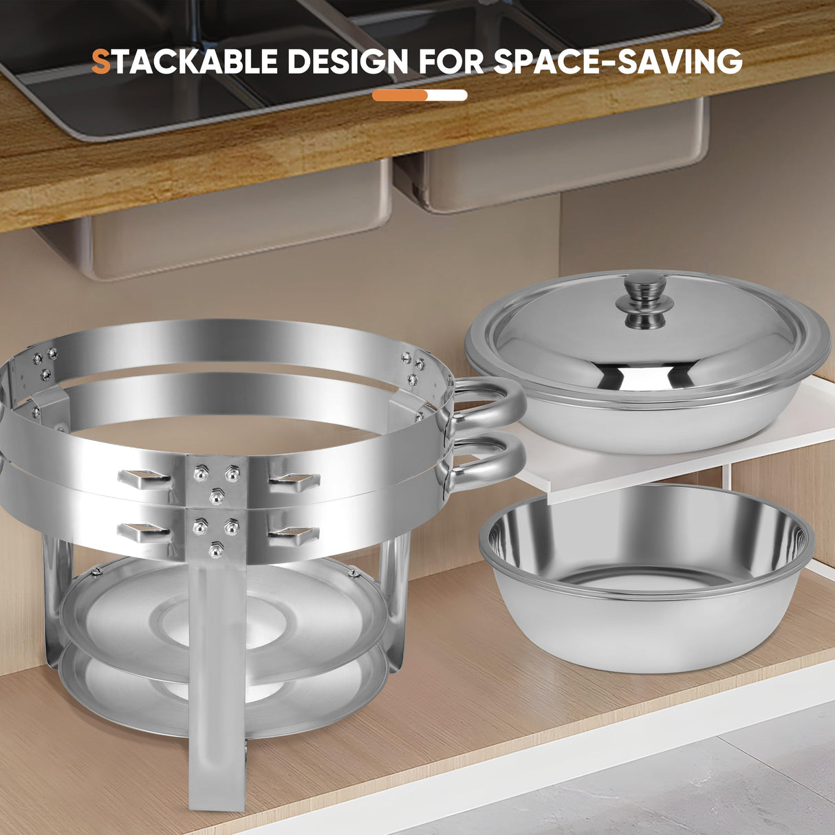 Chafing Dishes for Buffet, 2 Pack 6QT Stainless Steel Chafing Dish Buffet Set with Lids, Food Warmers for Parties Buffet, Buffet Servers and Warmers for Home, Christmas Gatherings, Catering Events