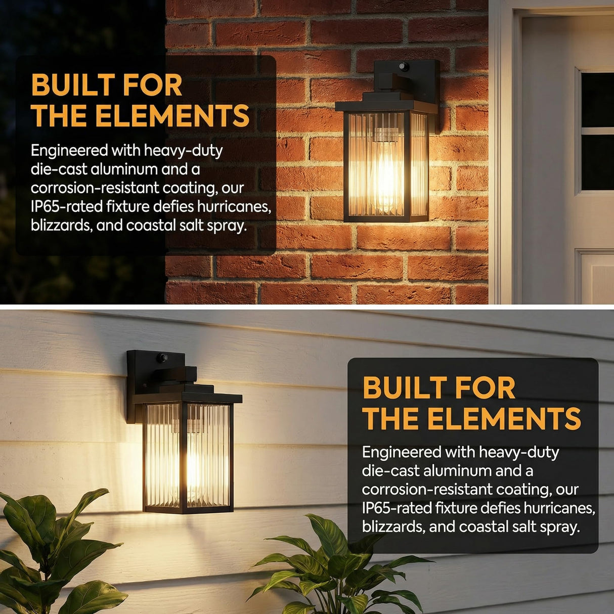 hameso Dusk to Dawn Outdoor Lighting, Waterproof Outdoor Porch Light with Tempered Glass, Outdoor Light Fixture for House Exterior Front Door Garage Patio