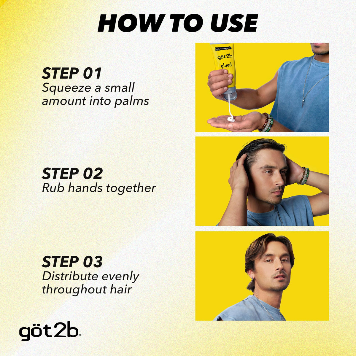 Got2B Glued Styling Spiking Hair Gel, 6 oz tubes - 2 + Travel 1.25 oz tube