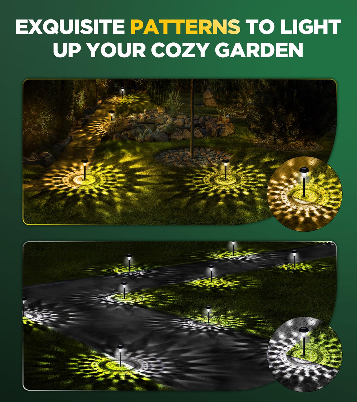 10 Pack Ultra Bright Solar Lights Outdoor Waterproof, from Dusk to Dawn Up to 12H Outdoor Solar Lights, Auto On/Off Solar Powered Garden Pathway Lights, Landscape Lighting Decorative for Yard, Patio