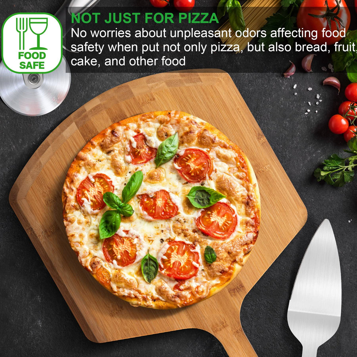 Pizza Peel 16 Inch, Natural Bamboo Pizza Board for Transferring & Serving