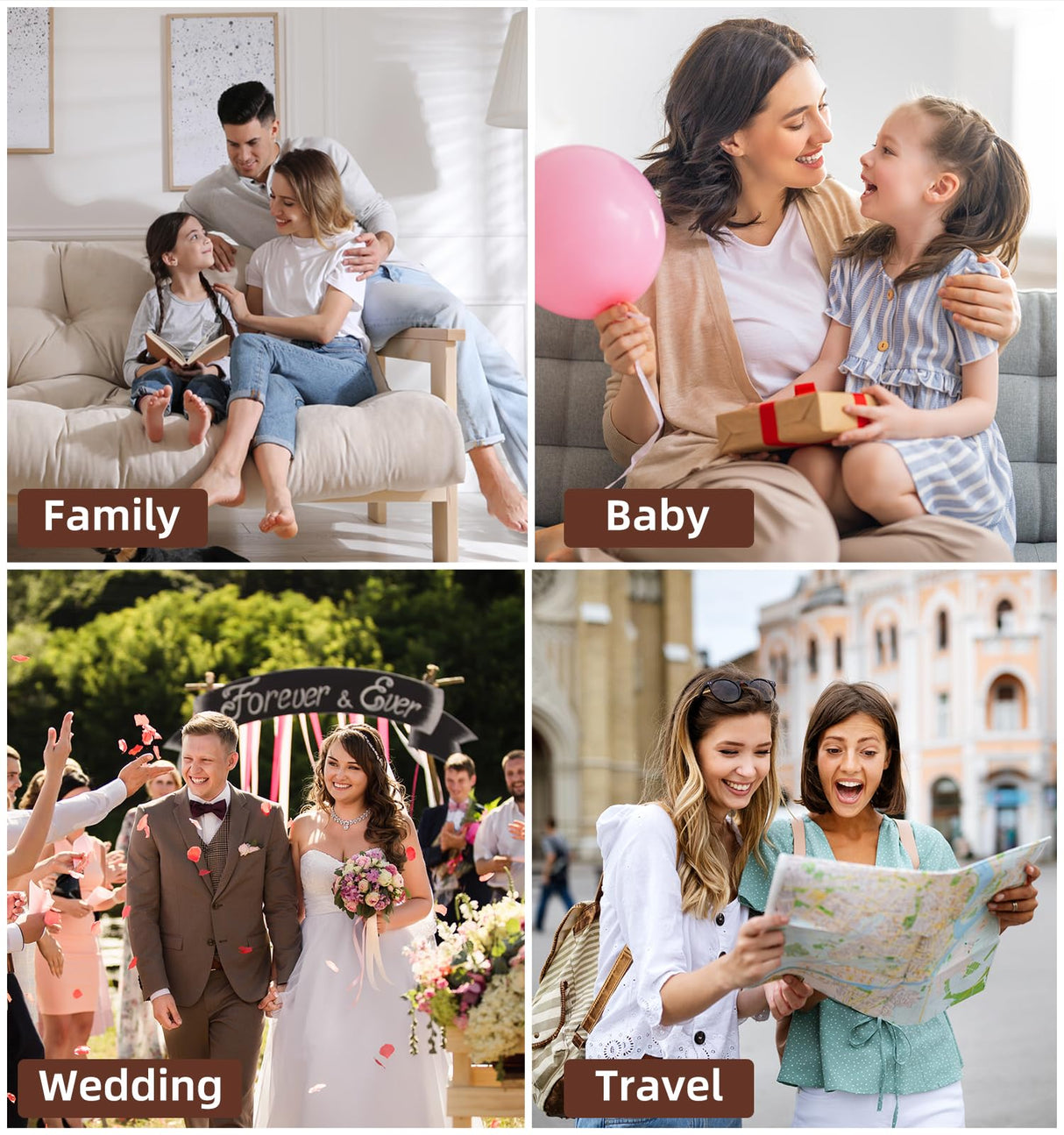 ALKALO Scrapbook Photo Album 100 Pages, 60 Pages Self Adhesive+40 Pages Kraft Paper DIY Photo Book for 2x3 3x5 4x6 5x7 Pictures, Leather Memory Book for Wedding Baby Family Travel Birthday Christmas