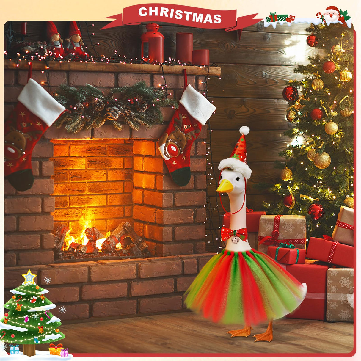 Bafeil Porch Goose Outfits, 8 Set Holiday Porch Goose Clothes for 17/19/23 inch Lawn Geese 4th of July Summer Halloween Christmas All Seasonal Patio Yard Garden Goose Statue Decor
