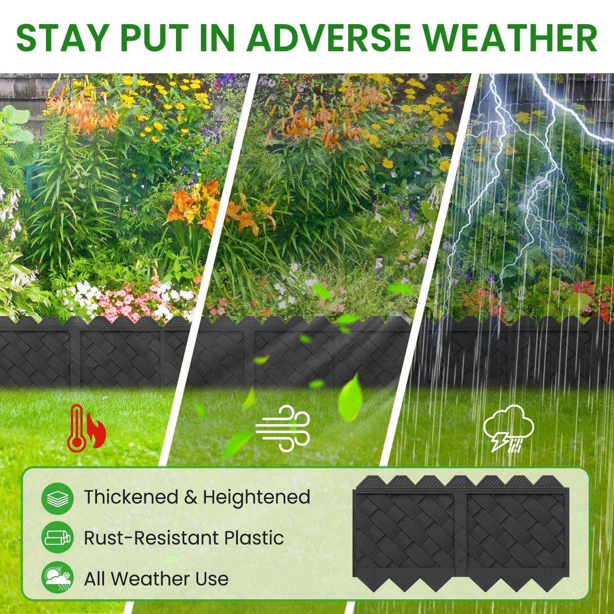 20 Pack Garden Edging with Stakes, Flower Bed Edging Borders, 5" X 20ft