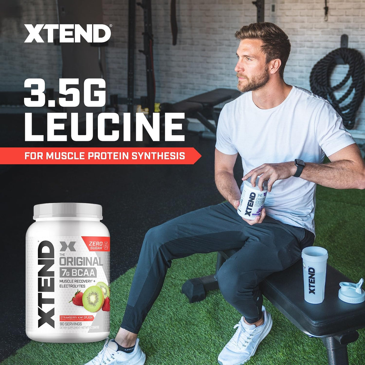 Xtend XTEND Original BCAA Powder 7g BCAA and 2.5g L-Glutamine, Sugar Free Post Workout Muscle Recovery Drink with Amino Acids for Men & Women, 90 Servings