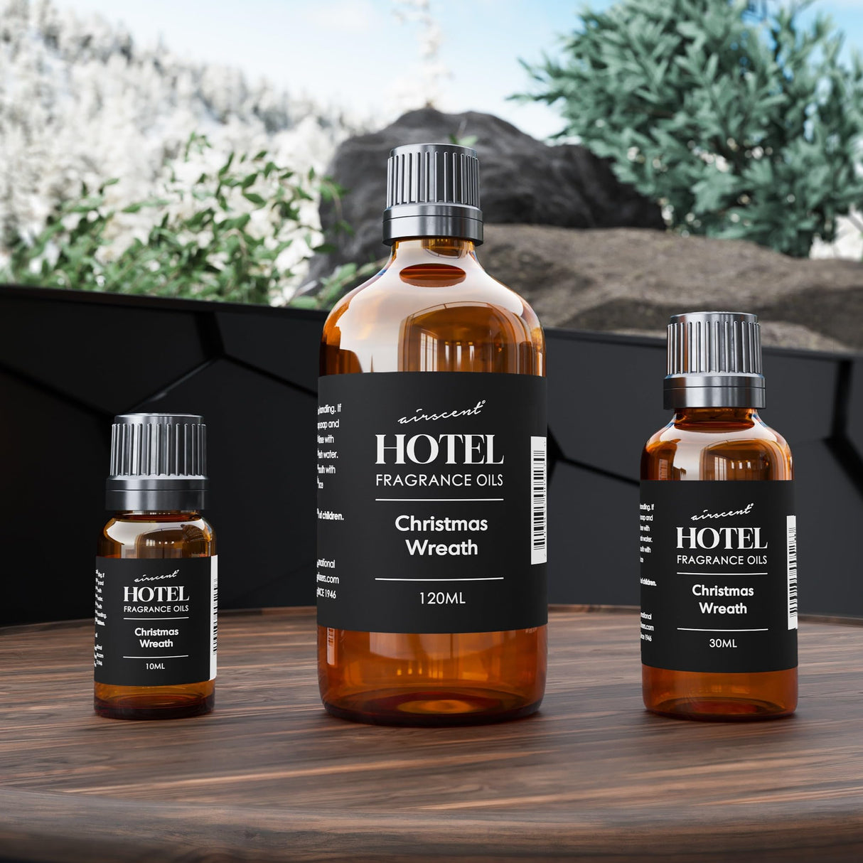 AirScent Christmas Wreath Holiday Diffuser Oil - Premium Holiday Fragrance Oil for Ultrasonic and Waterless Diffusers and Crafting - 120ml, 4 fl oz Glass Dropper Bottle - Balsam Fir Essential Oil